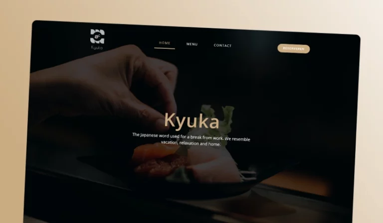Website design Kyuka voor een sushi restaurant